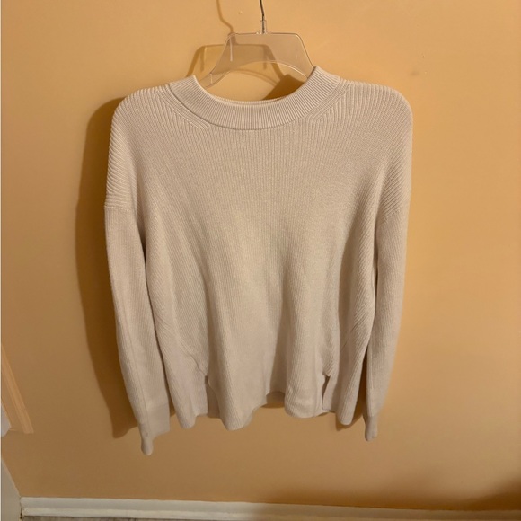 Lululemon Merino Wool-Blend Ribbed Crewneck Sweater in White Opal - Picture 5 of 7